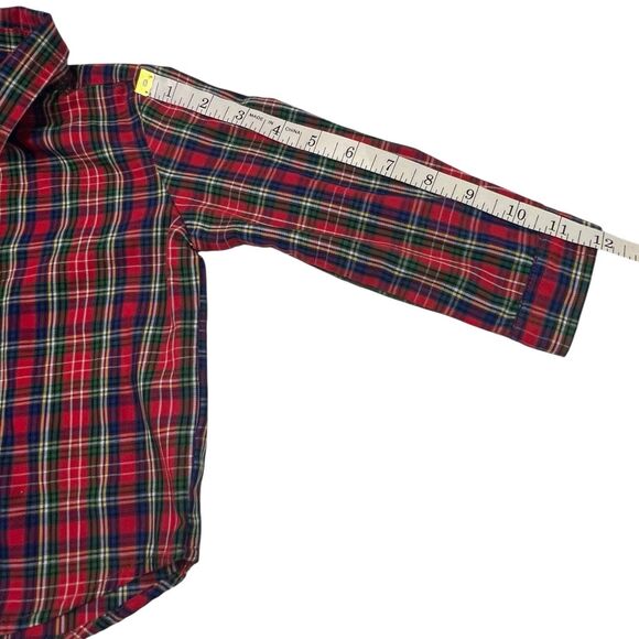 Wonder Nation Red Plaid Button Shirt 2T Toddler Holiday Classic Lightweight - Picture 5 of 9